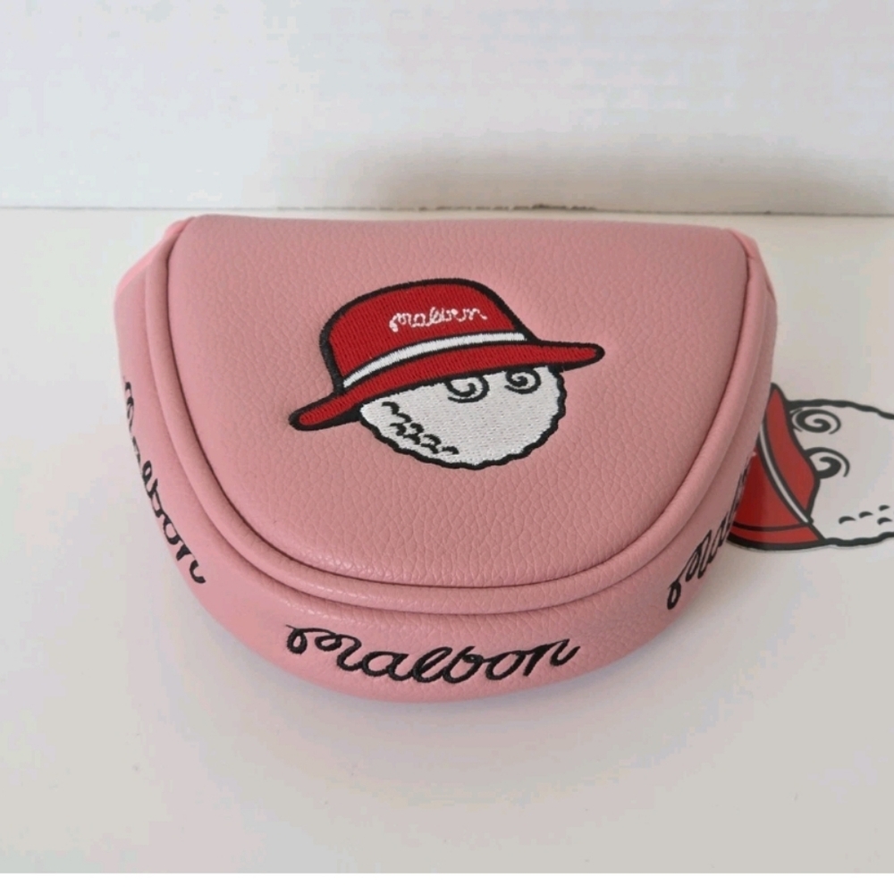 Malbon Golf Fishermans Bucket Hat Mallet Putter Headcover Pink Magnetic NEW